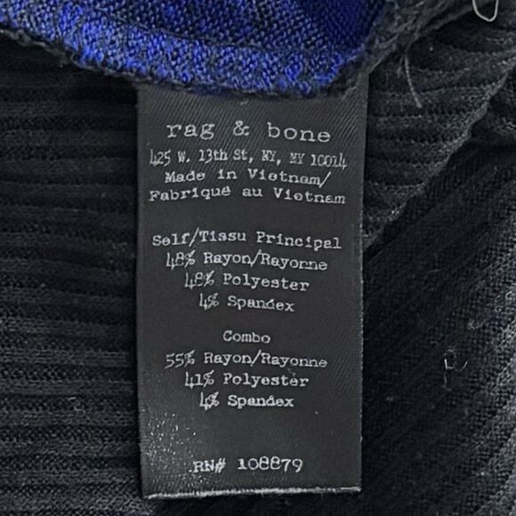 Rag & Bone Size L Blue Long Sleeve Pullover Sweater Classic Casual - Picture 4 of 5
